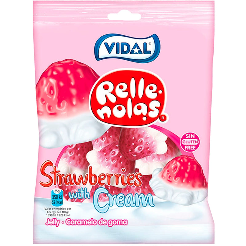 Gomas de Morango e Nata embalagem 85 g Vidal