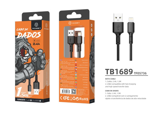 PAVAREAL Cable USB a Tipo C 5A PA-DC99C 1 m. negro 