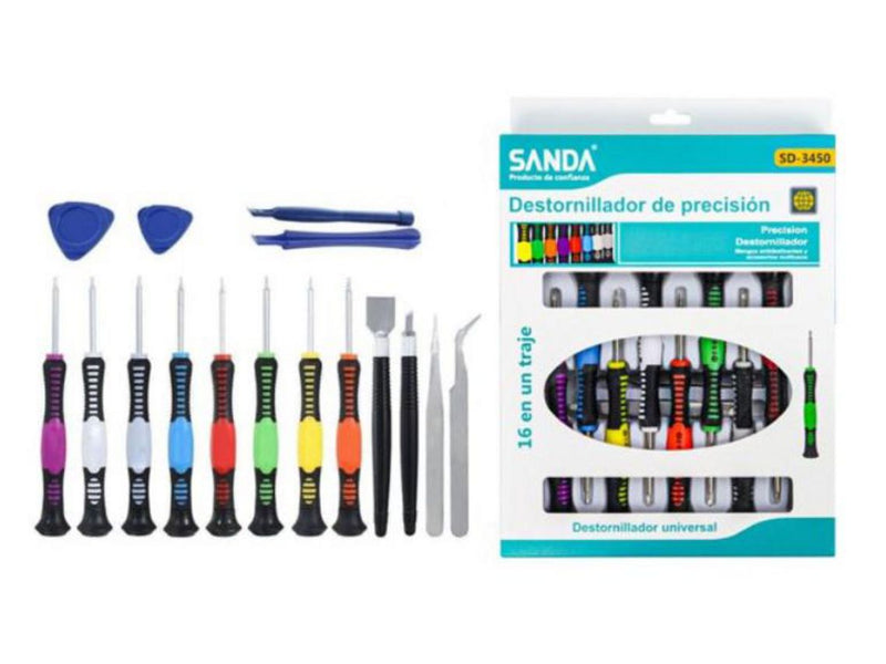 Kit de Ferramentas de Manutenção de Dispositivos Eletrónicos SANDA SD-3450 Multicores SANDA