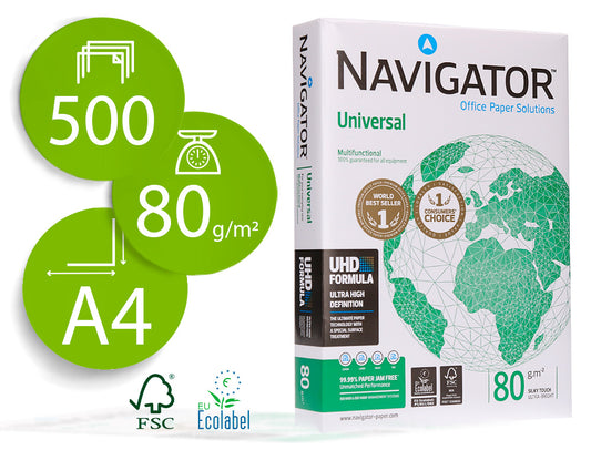 Resma de Papel Navegador DIN A4 PACK 500 HOJAS 80 GR