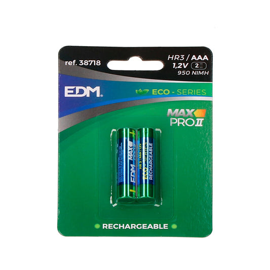 Pila Recargable ECO-SERIES EDM AAA - LR03 950mA (Blister 2 unidades) Ø10,5x44,5mm 