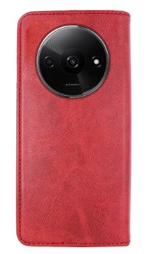 Capa flip em couro sintético para Xiaomi Redmi A3 com suporte para cartão