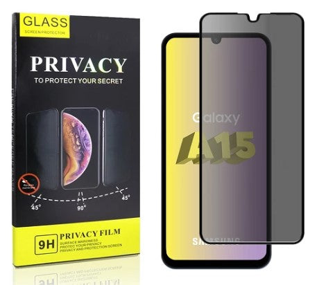 Protetor de tela curvado 5D de vidro temperado de privacidade para Samsung Galaxy A15