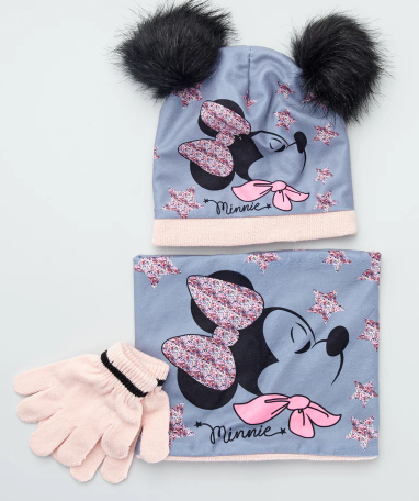 Conjunto Gorro+Gola+Luvas - Minnie 