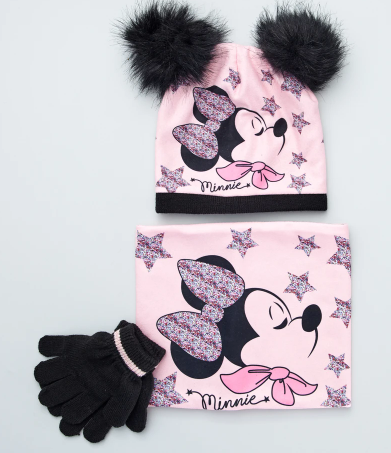 Conjunto Gorro+Gola+Luvas - Minnie 