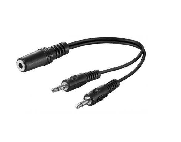 Goobay Cable Divisor 2x Jack 3.5mm Macho Mono -> Jack 3.5mm Hembra Estéreo (20cm) - 50472 