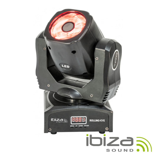 Cabeza móvil 6x12W wash ring 6 leds DMX micrófono Ibiza 