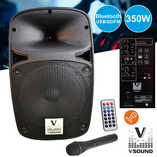 Altavoz amplificado 8" USB/BT/SD/BAT MIC Sin cable VSOUND