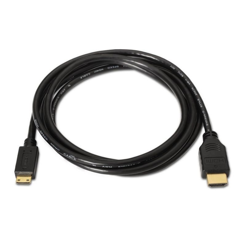 Cabo HDMI Aisens A119-0114/ HDMI Macho - Mini HDMI Macho/ 1,8 m/ Preto