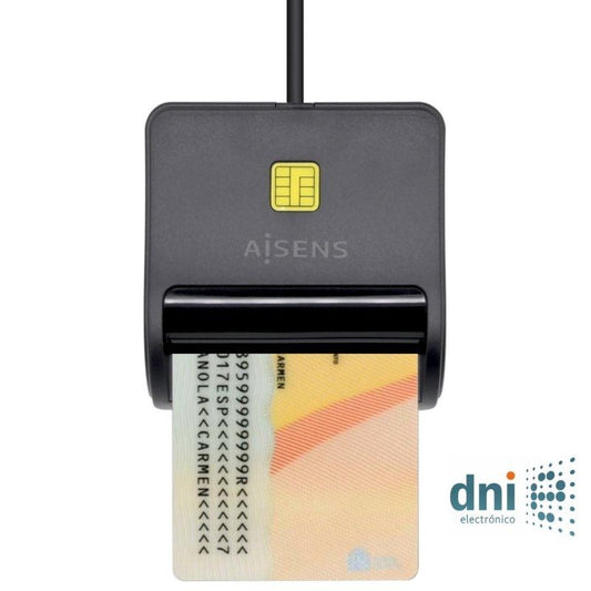 Lector de tarjetas de identificación Aisens ASCR-SN01-BK/ Negro