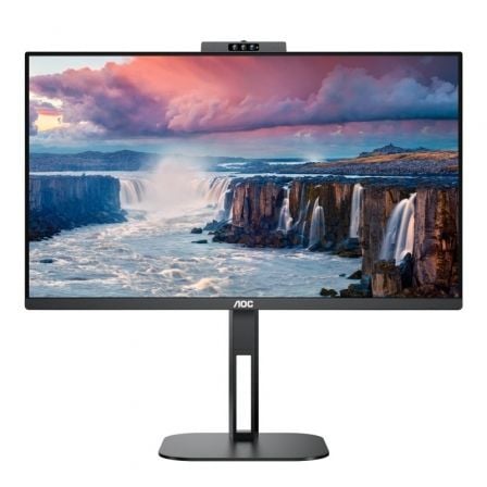 AOC 24V5CW/BK Monitor Profissional 23,8"/ Full HD/ Webcam/ Multimídia/ Altura Ajustável/ Preto