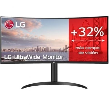 LG UltraWide 34WP75CP-B Monitor profissional ultrapanorâmico curvo de 34"/ WQHD/ Multimídia/ Altura ajustável/ Preto