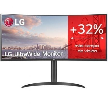 LG 34WQ75C-B Monitor profissional ultrapanorâmico curvo de 34"/ WQHD/ Multimídia/ Altura ajustável/ Preto