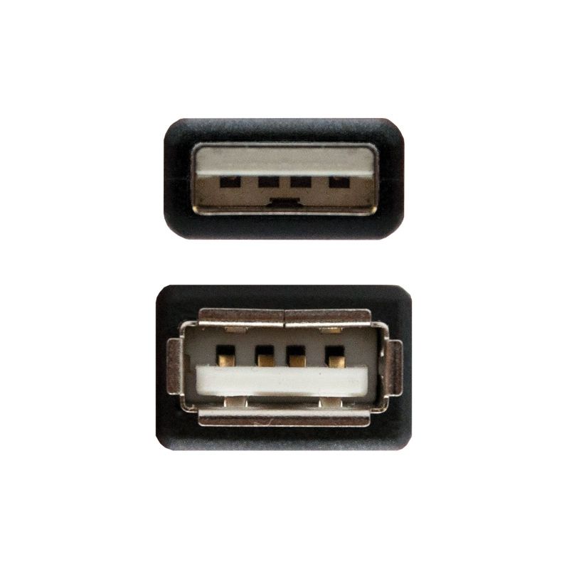 Cabo de Extensão USB 2.0 Nanocabo 10.01.0202-BK/ USB Macho - USB Fêmea/ 1m/ Preto