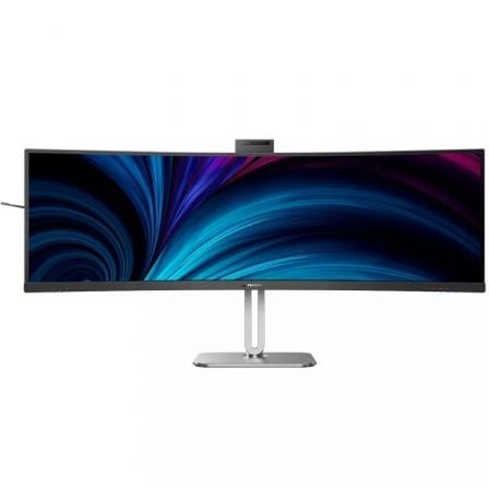 Philips 49B2U5900CH Monitor profissional ultrapanorâmico curvo de 48,8"/ QHD duplo/ Webcam/ Multimídia/ Altura ajustável/ Prateado e preto