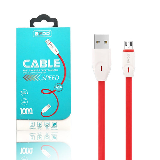 Cable micro USB de carga rápida 2.4A gris BWOO X92