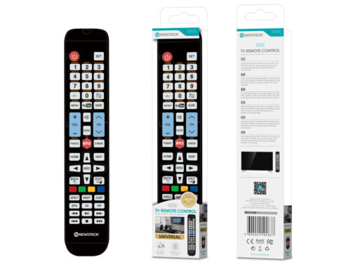 D-014 Control remoto universal Novoteck 15 en 1: amplia compatibilidad y teclas de acceso directo para Netflix y YouTube 