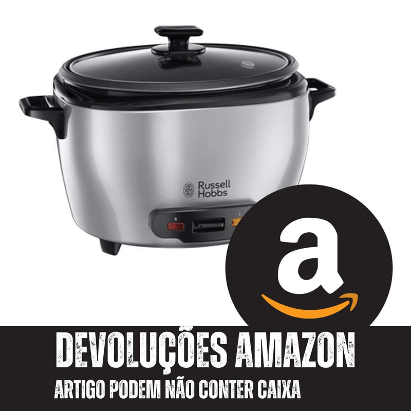 Russell Hobbs Roice Maxicook - Capacidade de 5 litros, 14 chávenas, bandeja para cozinhar a vapor, função de manter o calor, recipiente anti-aderente, espaço, copo medidor, inoxidável, 1000 W