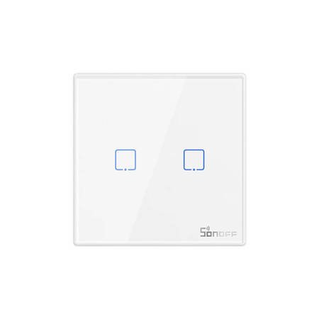 Interruptor de parede sem fio inteligente Sonoff T2EU2C-RF 433MHz (2 canais)