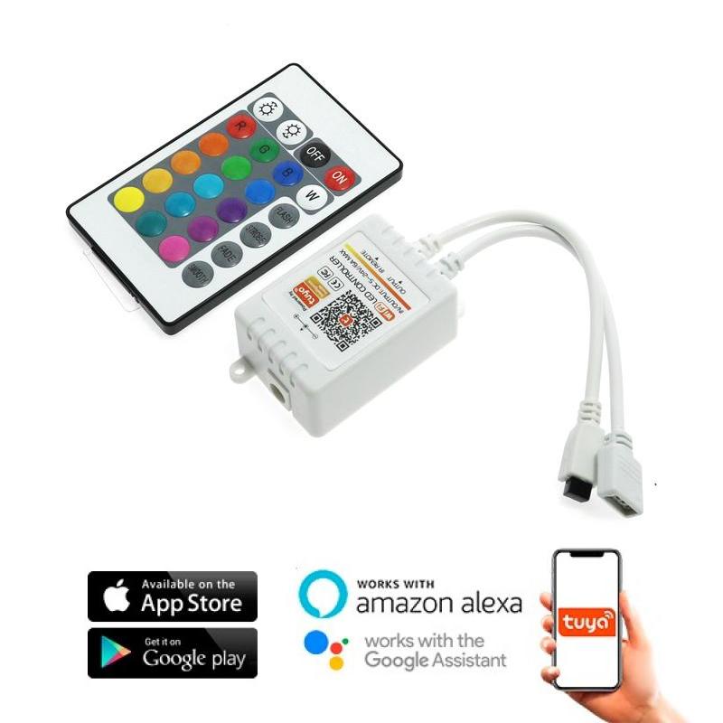 Mini Controlador Smarthome para Tira Led RGB con Control Remoto IR/App