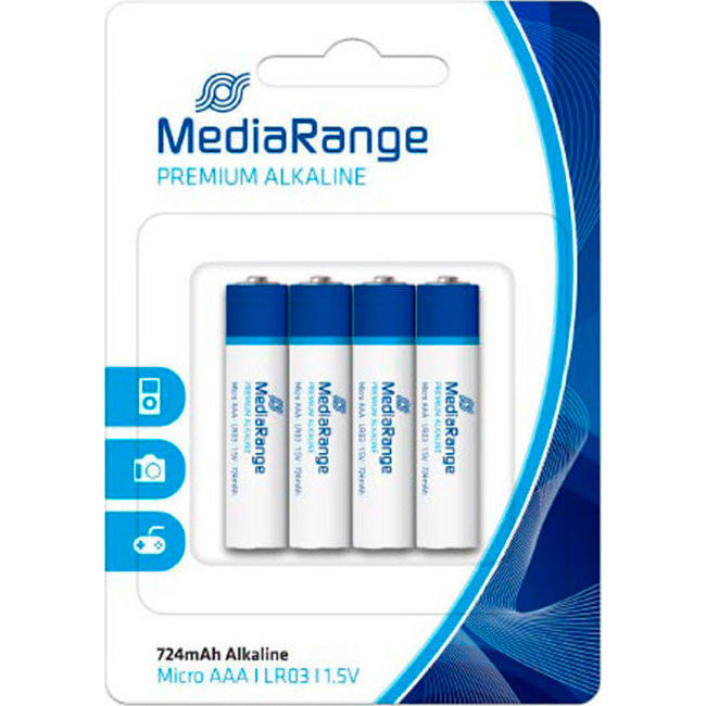 Pilhas Mediarange Alcalinas LR3 (AAA) - Pack 4