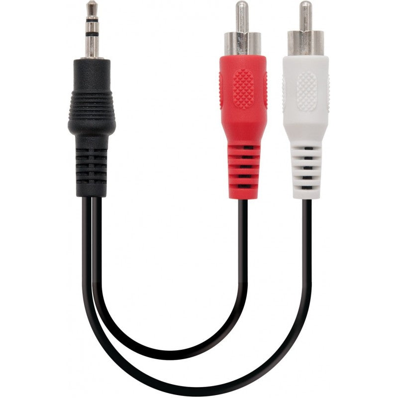 Nanocable 10.24.0300 Cable de audio 0,3 m 3,5 mm 2 x RCA negro 