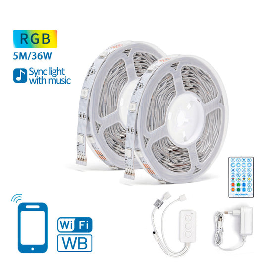 Tira Led WiFi Inteligente 10 Metros (2 x 5m) RGB 36W Aigostar