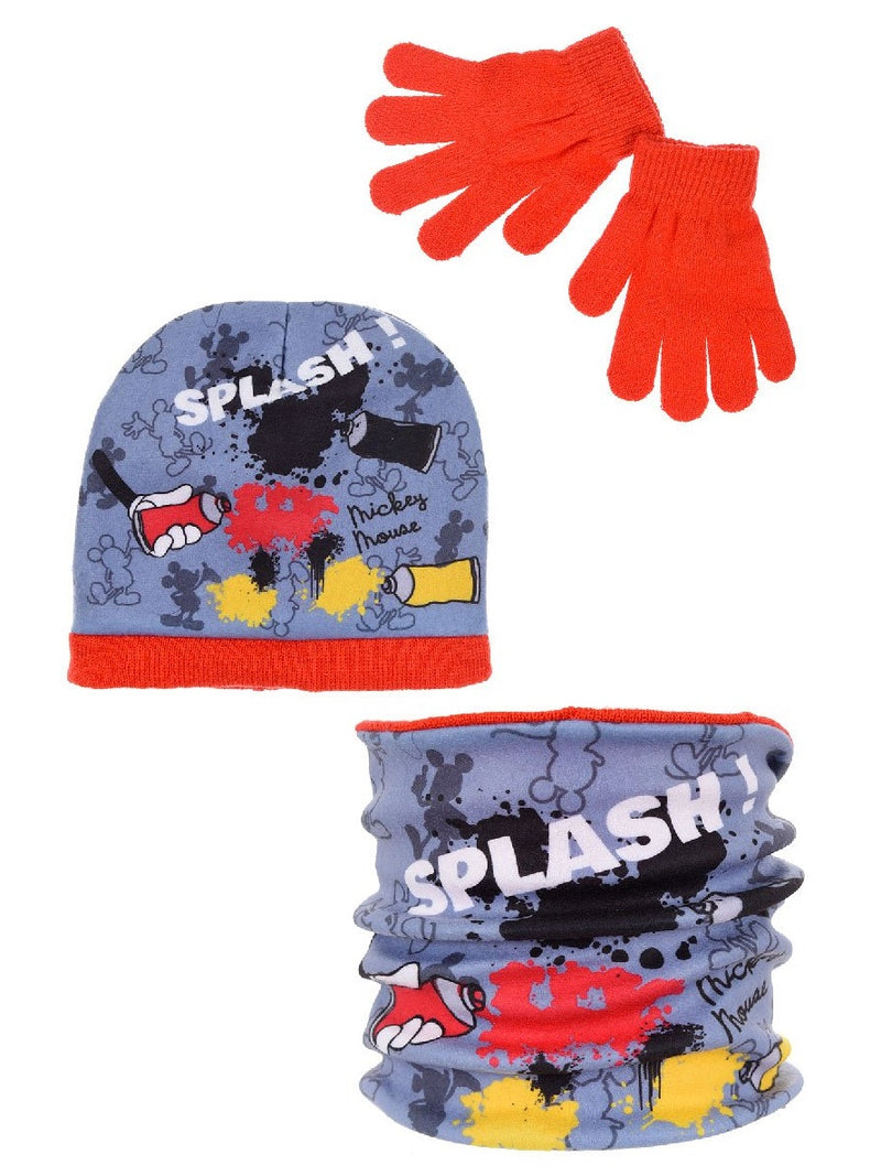 Conjunto Gorro+Gola+Luvas - Mickey Mouse