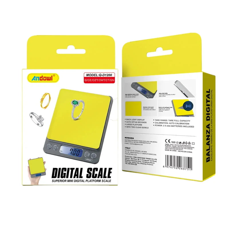 Balança Digital Andowl Mini Plataforma Superior Q-D1200