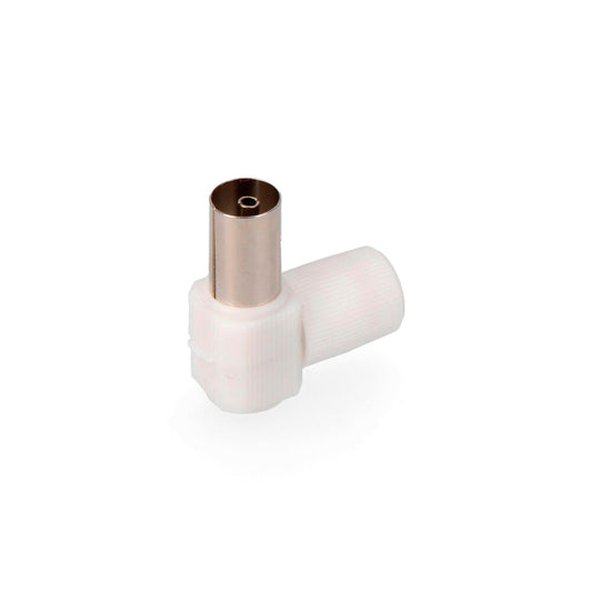 Conector TV Coaxial Hembra 9.5mm Curvo