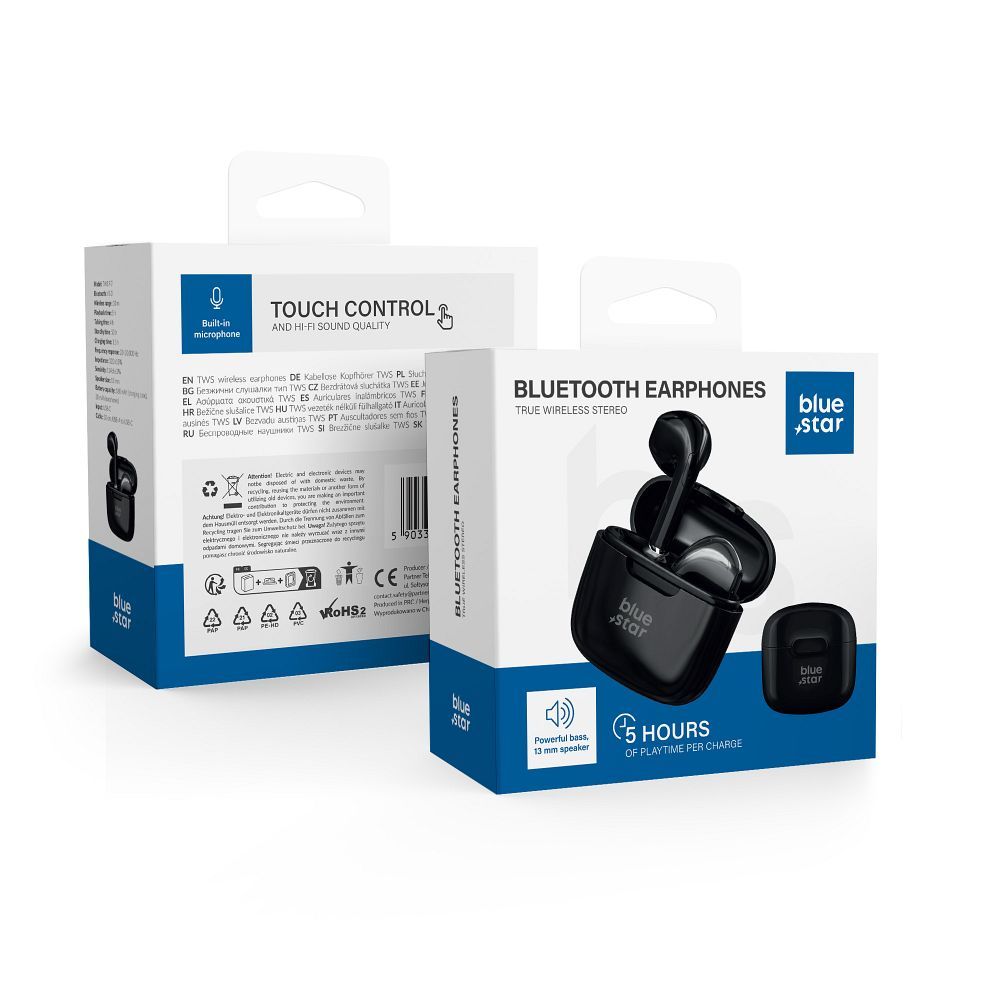 d19148c54b2d60fa9a0a3eadd3425d31 Fones de ouvido sem fio Blue Star FI7 TWS, pretos - Image 1