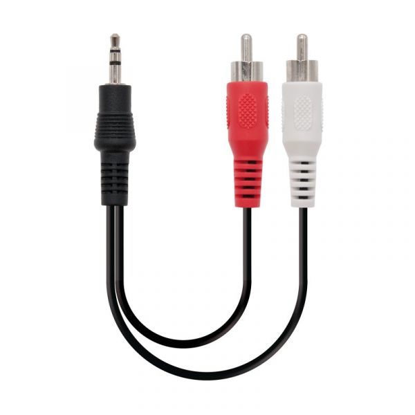 Nanocable 10.24.0300 0.3m 3.5mm 2 X Rca Preto Cabo de Áudio