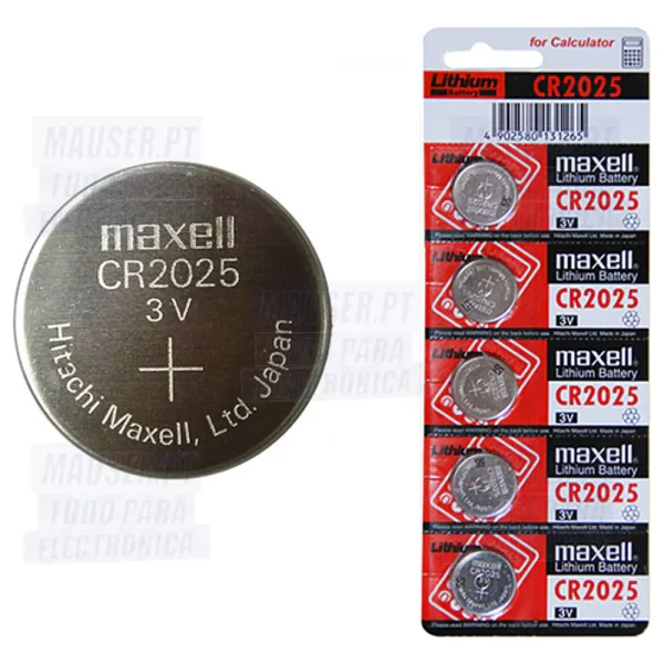 Pilha de Lítio CR2025 3V 170mAh - Maxell