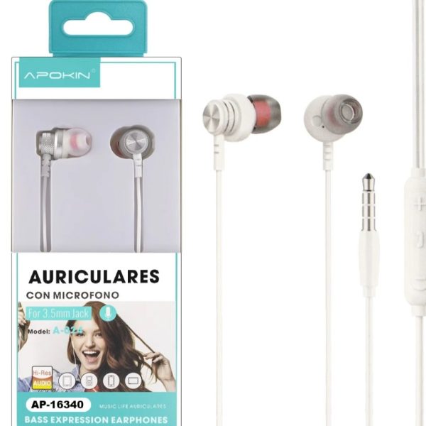 Fones de Ouvido Metálicos C/Microfone Apokin