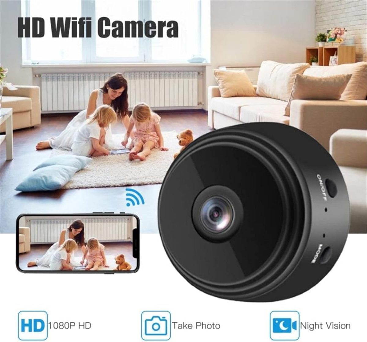 Mini Camera de Vigilancia HD A9 MW101P - Image 1