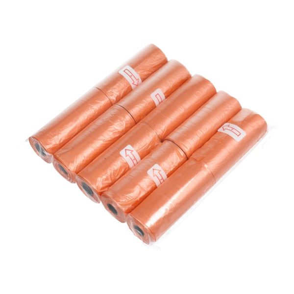 Sacos de plástico para excremento de cão 10 rolos roxo Laranja