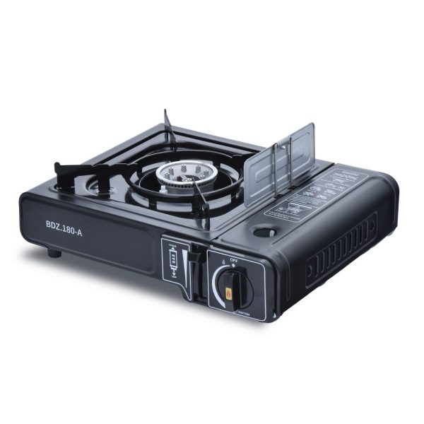 Fogão a Gás Portatil de Acampamento - Preto