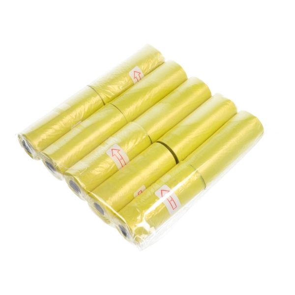 Sacos de plástico para excremento de cão 10 rolos Amarelo