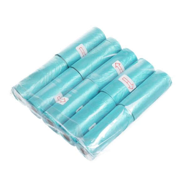Sacos de plástico para excremento de cão 10 rolos Azul claro