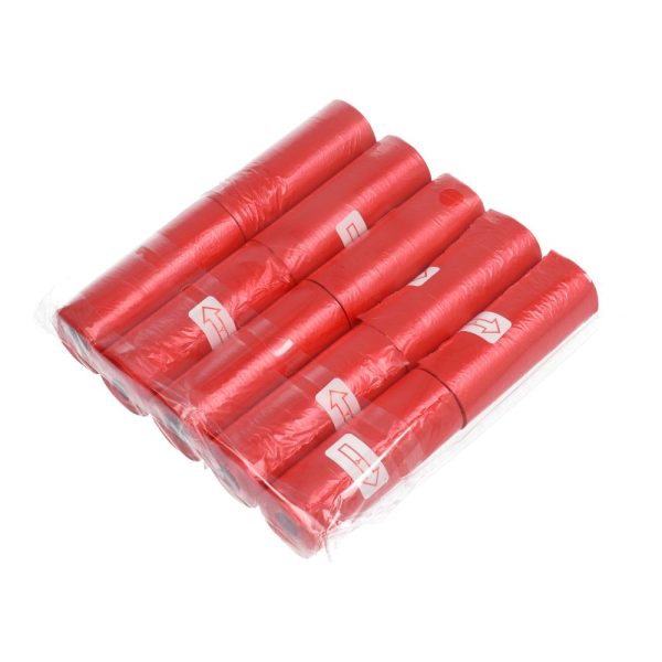 Sacos de plástico para excremento de cão 10 rolos Vermelho