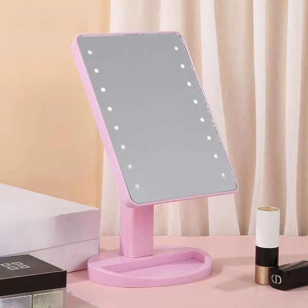Espelho de Mesa c/Leds Rosa