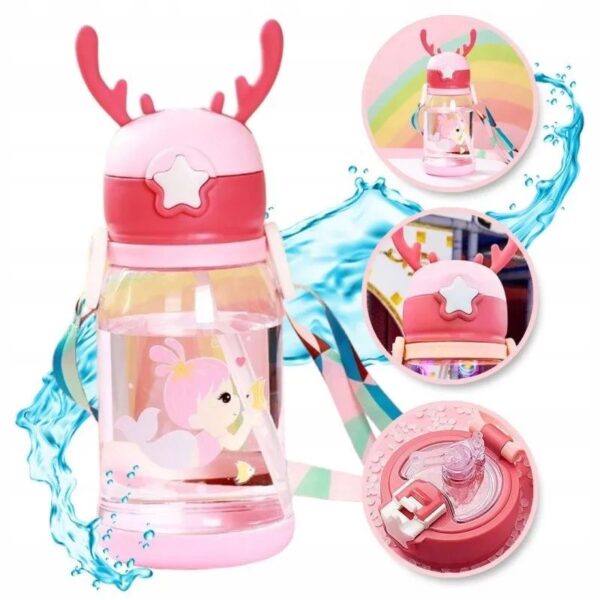 Garrafa de Agua Rosa para Criança - 600ml