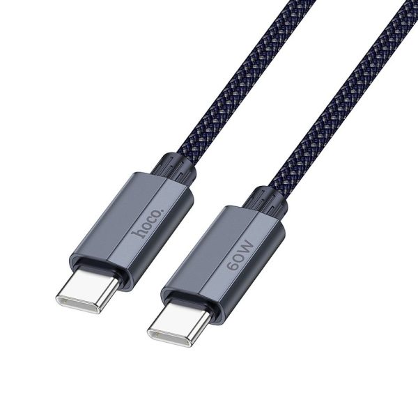 Cabo USB C para USB C Hoco QC3.0 PD 3A 60W 1,2m U134 Azul Escuro
