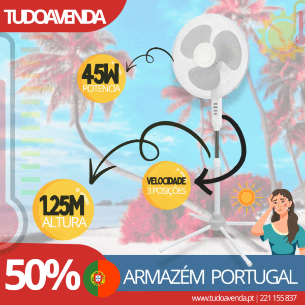 Ventoinha de Pé KÜKEN 45W 125CM
