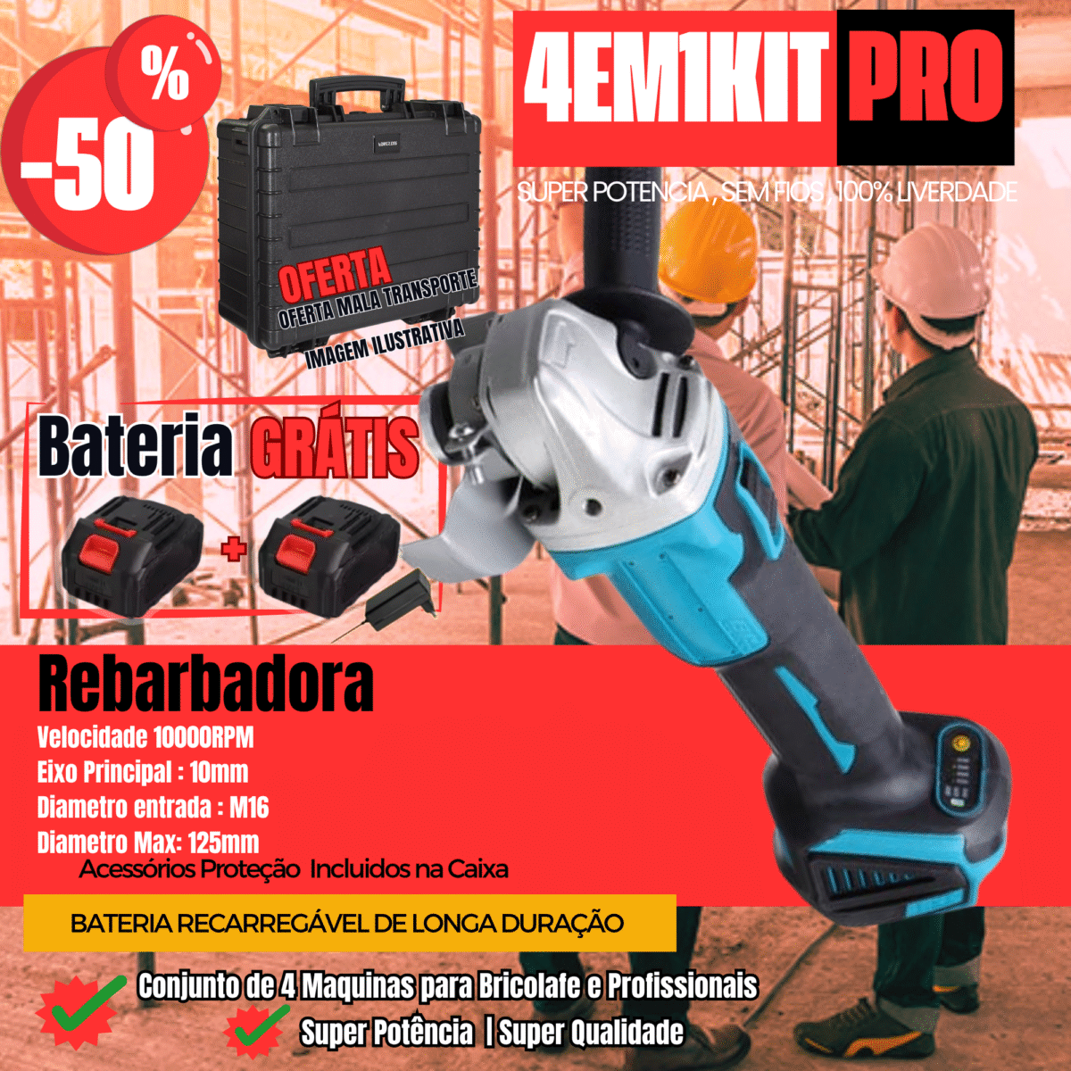 Conjunto Profissional com 4 Máquinas + Acessórios ( ENVIO GRÁTIS) - Image 4