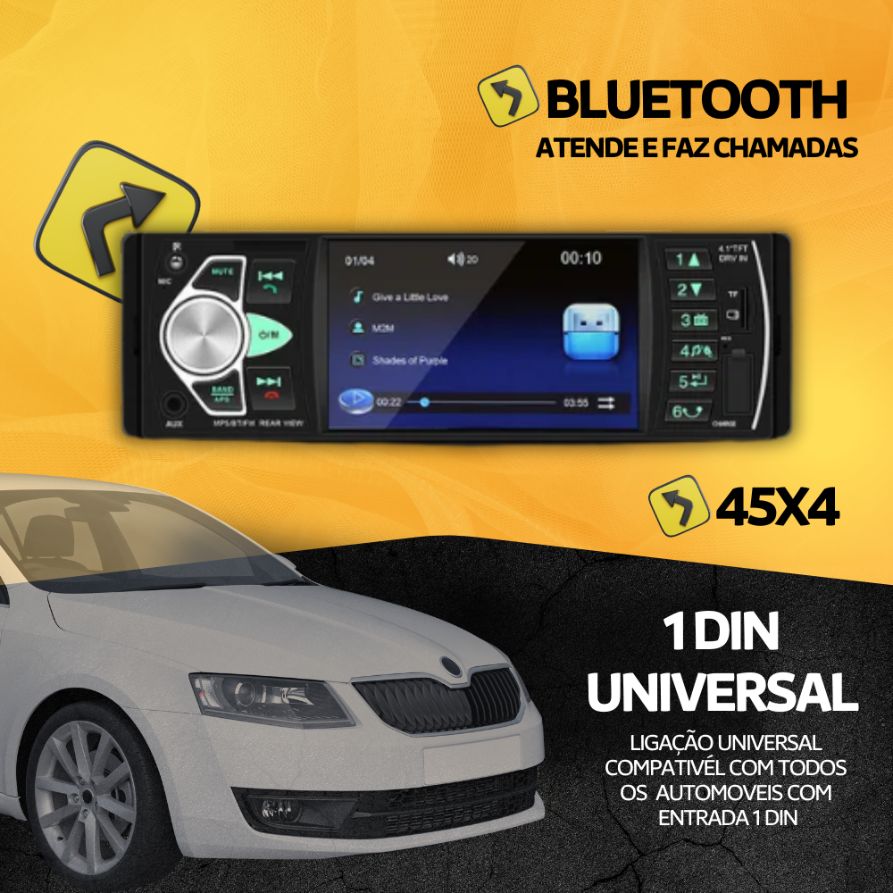7l – 2025-08-18T175636.646 Auto Rádio MP5 Player 4.1" com Bluetooth, USB, SD e Aux - Image 1