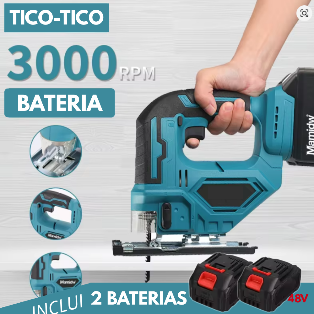 7l (41) Serra Tico-Tico Elétrica a Bateria (Lithium Electric Curve Saw) – Kit Completo - Image 1
