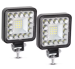 Luz de Trabalho LED 63W 9/6 LEDs – 12V/24V Quadrada para Carro, Caminhão, 4x4, Trator, SUV e ATV - 1 Unidade