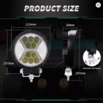 Luzes de Trabalho LED Redondas 78W – 12000LM com DRL Âmbar, Holofote Combo Feixe para Caminhão, SUV e Off-Road - Image 6