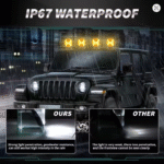 Luzes de Trabalho LED Redondas 78W – 12000LM com DRL Âmbar, Holofote Combo Feixe para Caminhão, SUV e Off-Road - Image 3